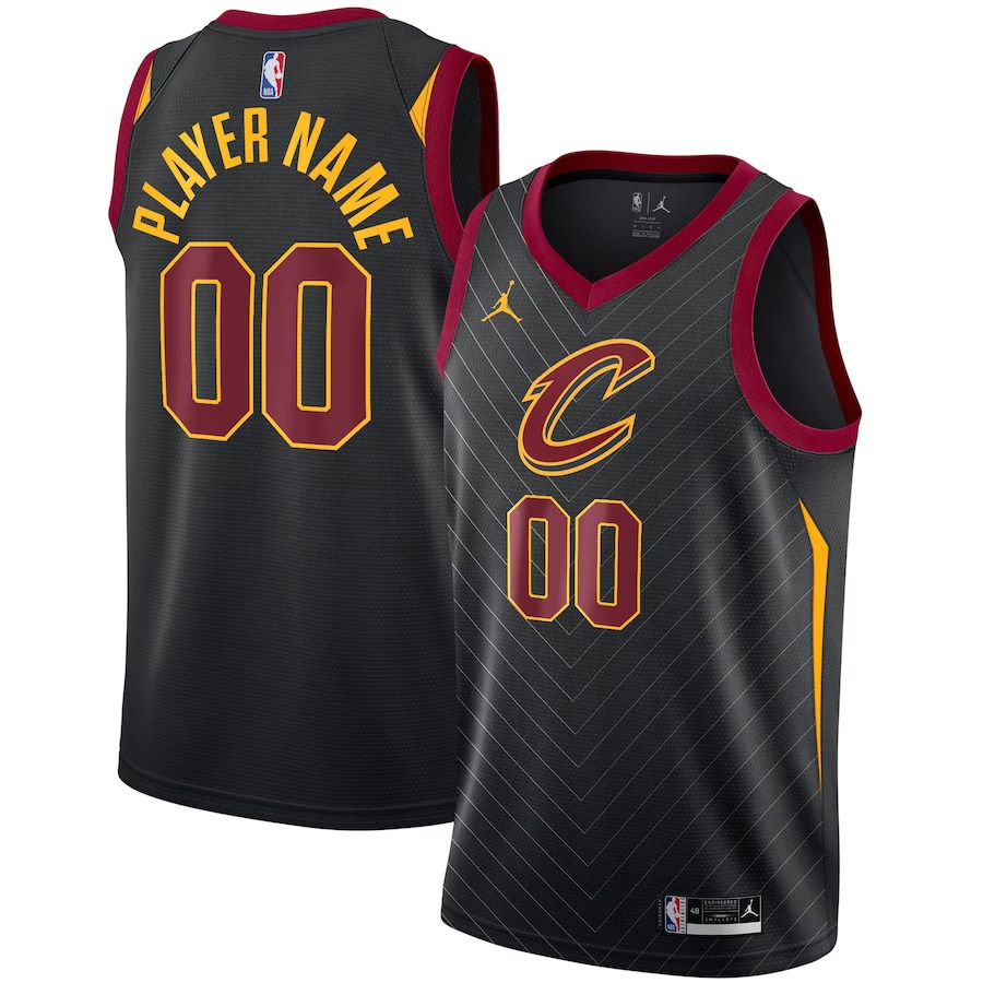 Men Cleveland Cavaliers Jordan Brand Black Swingman Custom NBA Jersey->cleveland cavaliers->NBA Jersey
